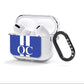 Blue Personalised Initials AirPods Clear Case 3rd Gen Side Image