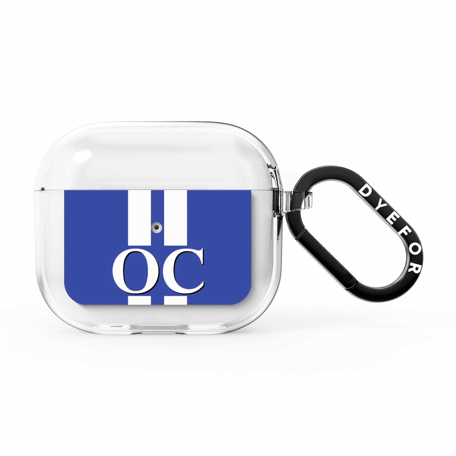 Blue Personalised Initials AirPods Clear Case 3rd Gen