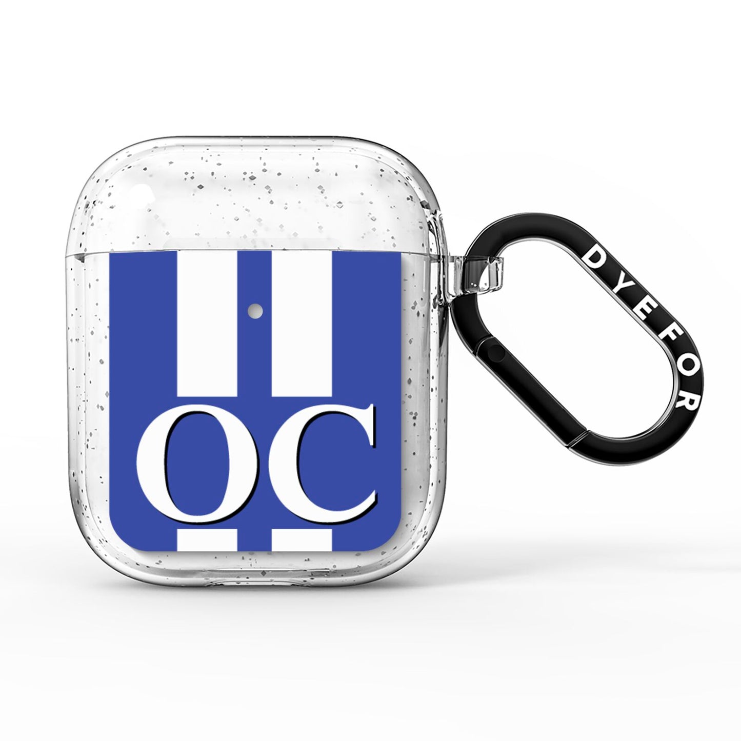 Blue Personalised Initials AirPods Glitter Case