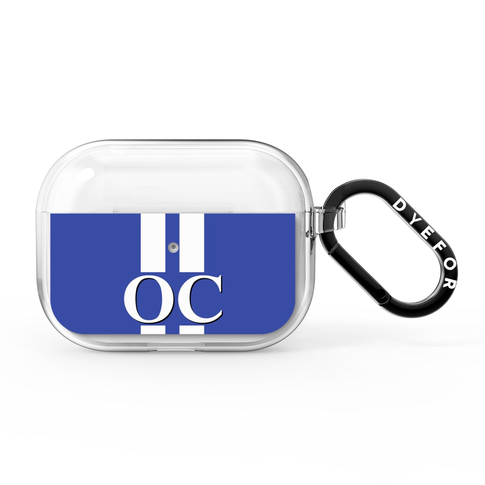 Blue Personalised Initials AirPods Pro Clear Case