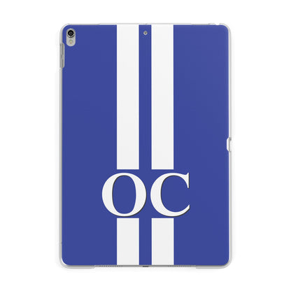 Blue Personalised Initials Apple iPad Silver Case