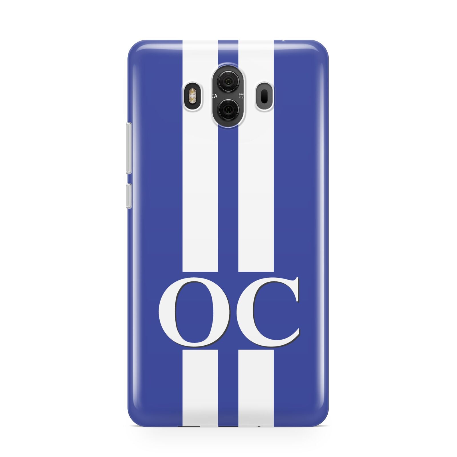 Blue Personalised Initials Huawei Mate 10 Protective Phone Case