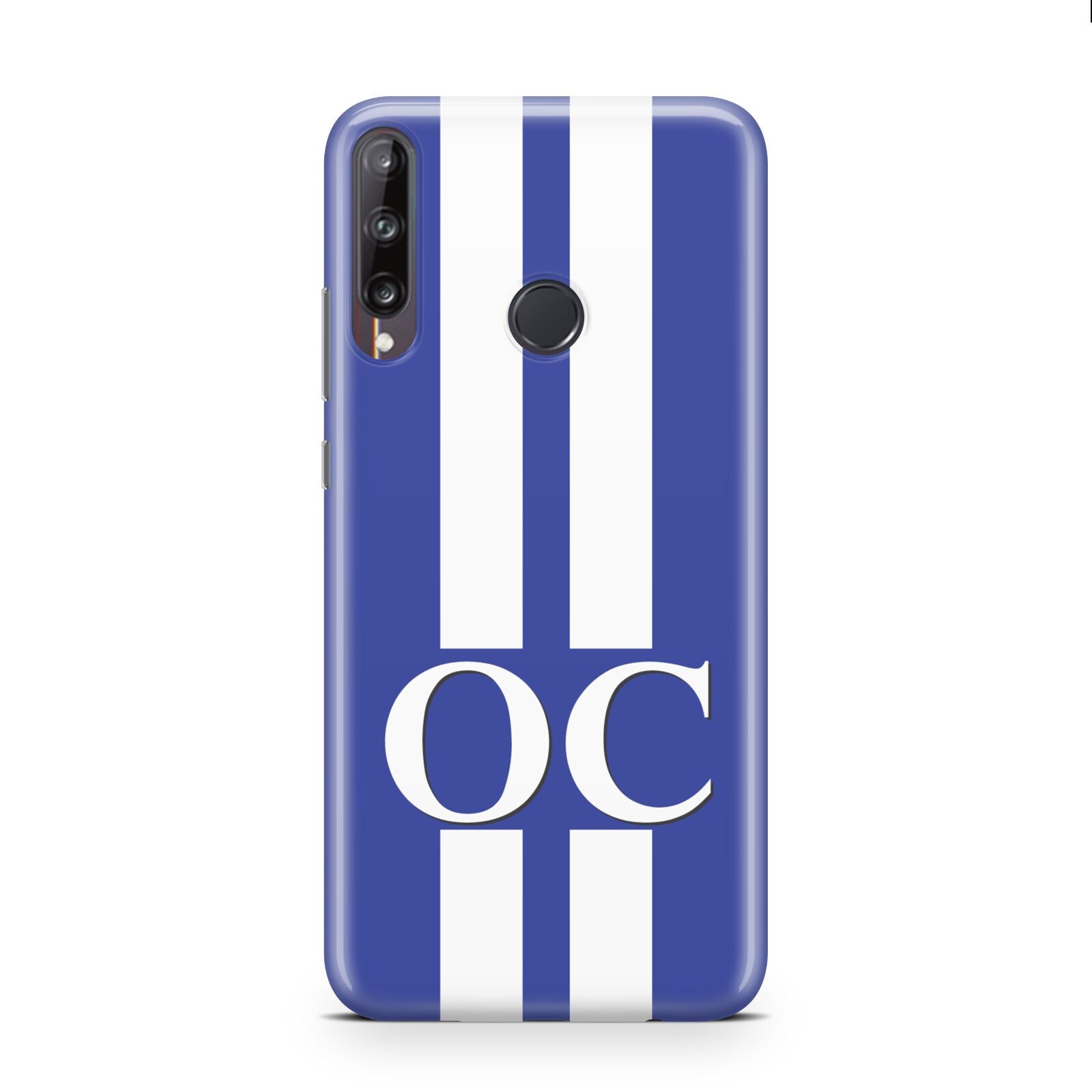 Blue Personalised Initials Huawei P40 Lite E Phone Case