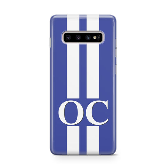 Blue Personalised Initials Protective Samsung Galaxy Case