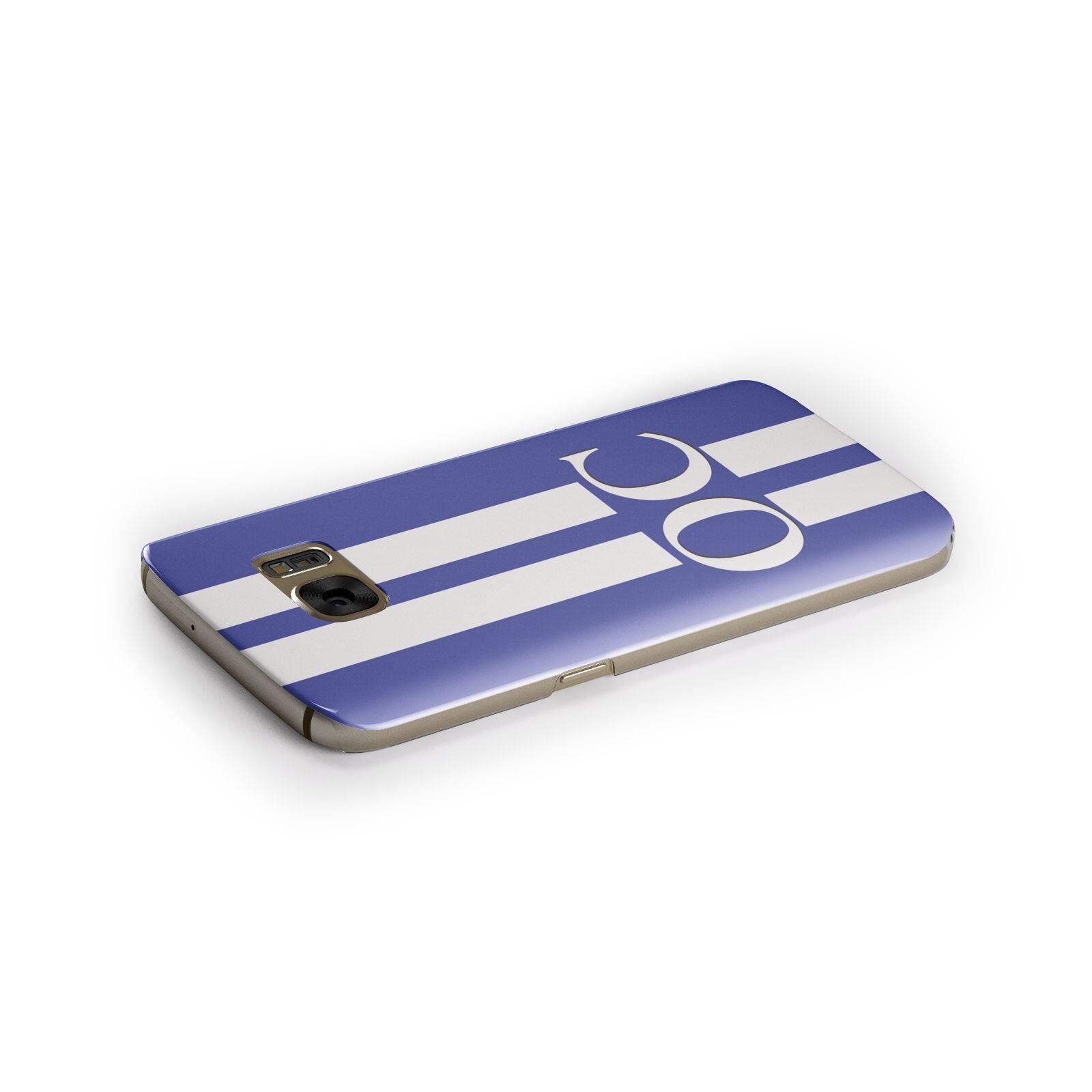 Blue Personalised Initials Samsung Galaxy Case Side Close Up