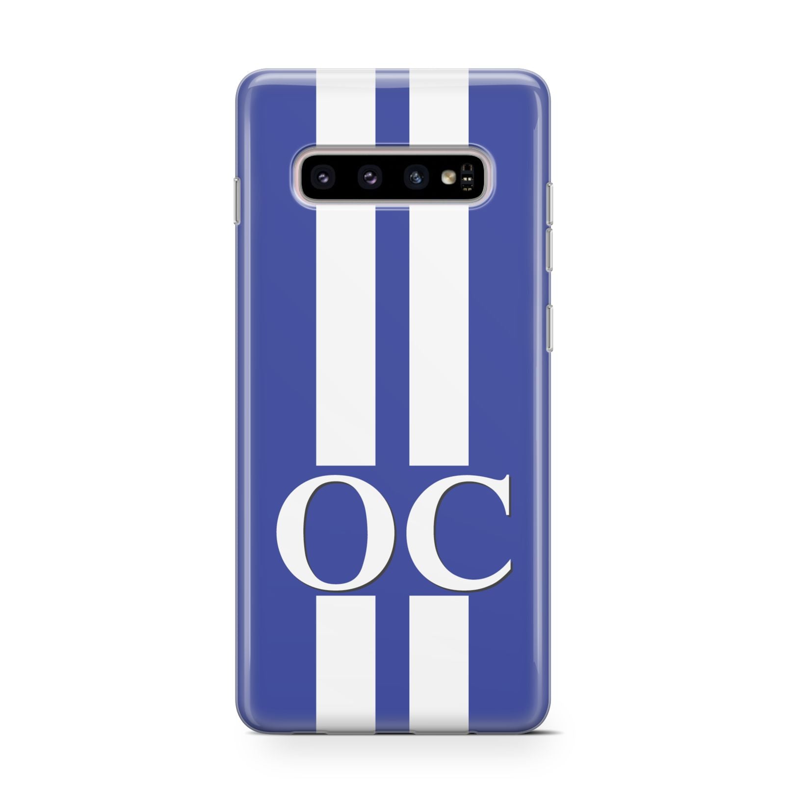 Blue Personalised Initials Samsung Galaxy S10 Case