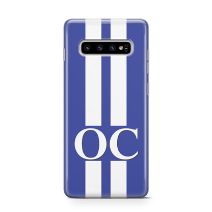 Blue Personalised Initials Samsung Galaxy S10 Case