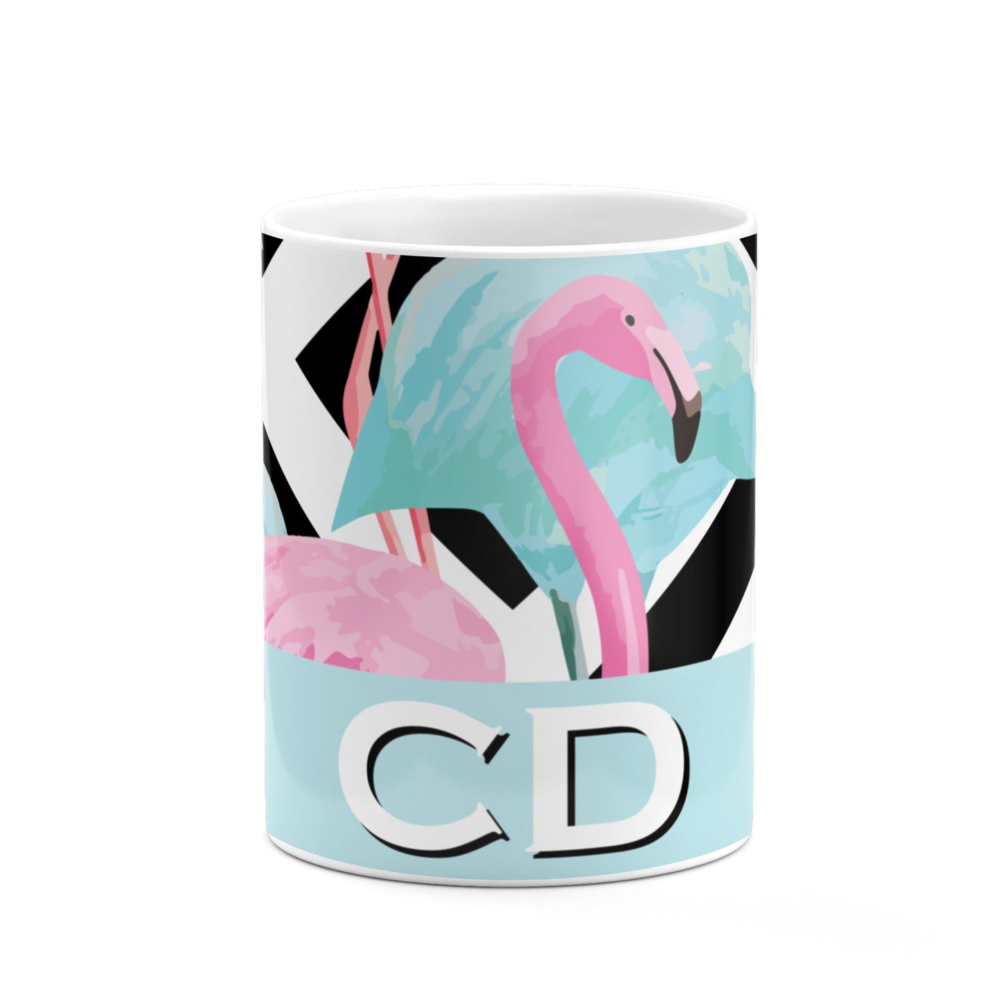 Blue Pink Flamingos 10oz Mug Alternative Image 7