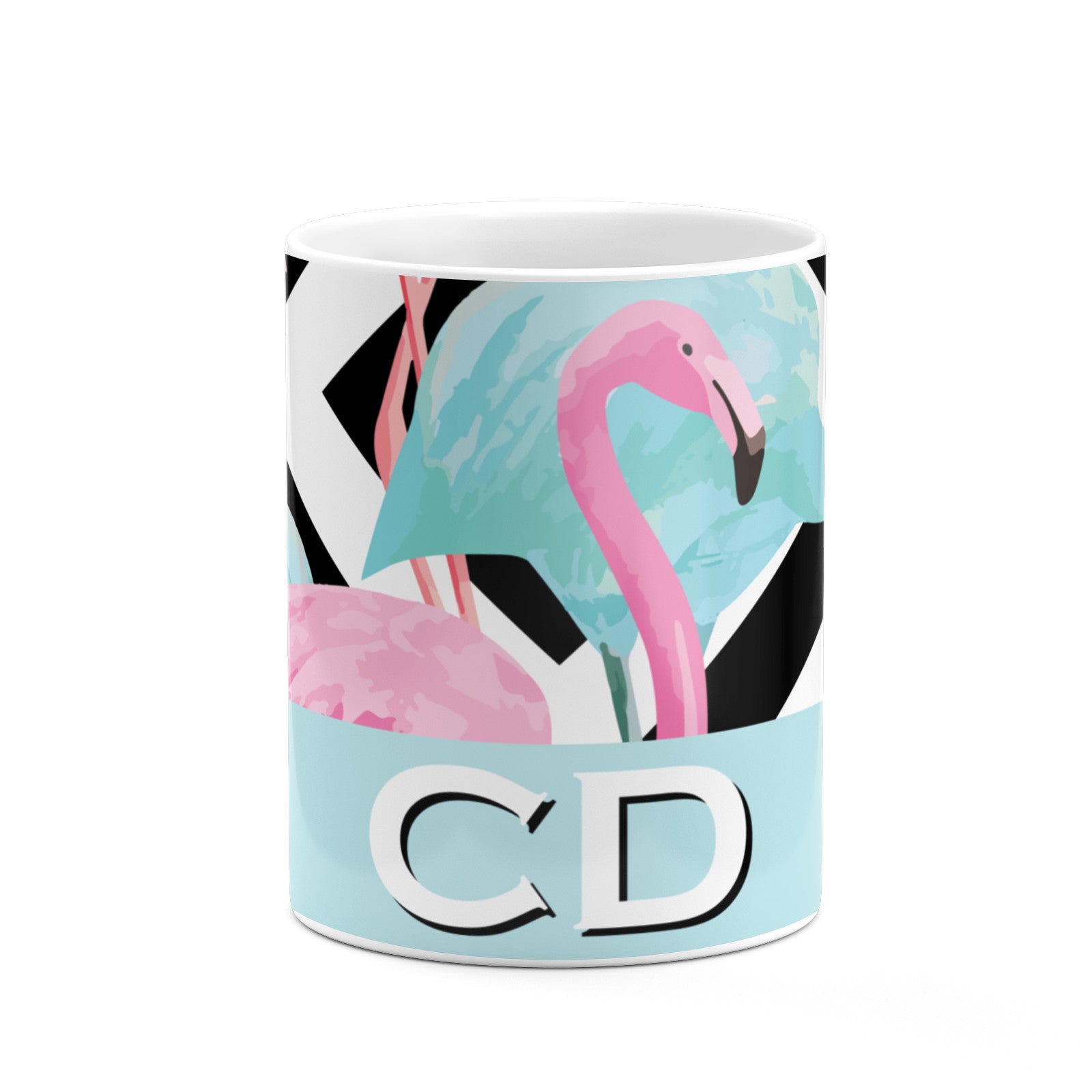 Blue Pink Flamingos 10oz Mug Alternative Image 7