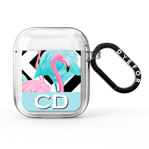 Blue & Pink Flamingos AirPods Case
