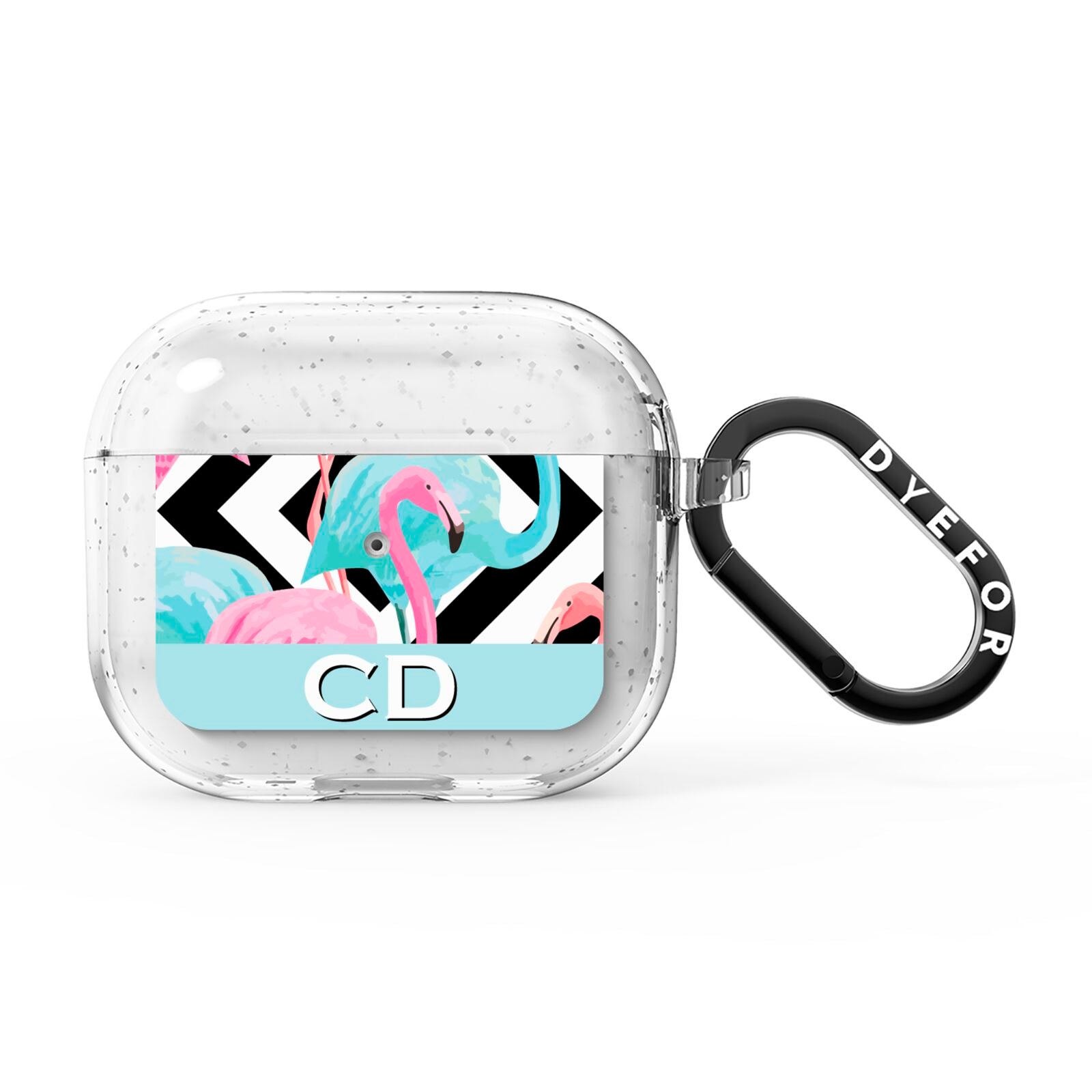Blue Pink Flamingos AirPods Glitter Case 3rd Gen