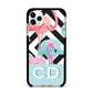 Blue Pink Flamingos Apple iPhone 11 Pro Max in Silver with Black Impact Case