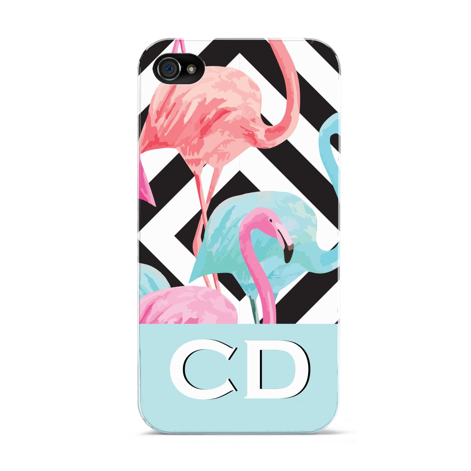 Blue Pink Flamingos Apple iPhone 4s Case