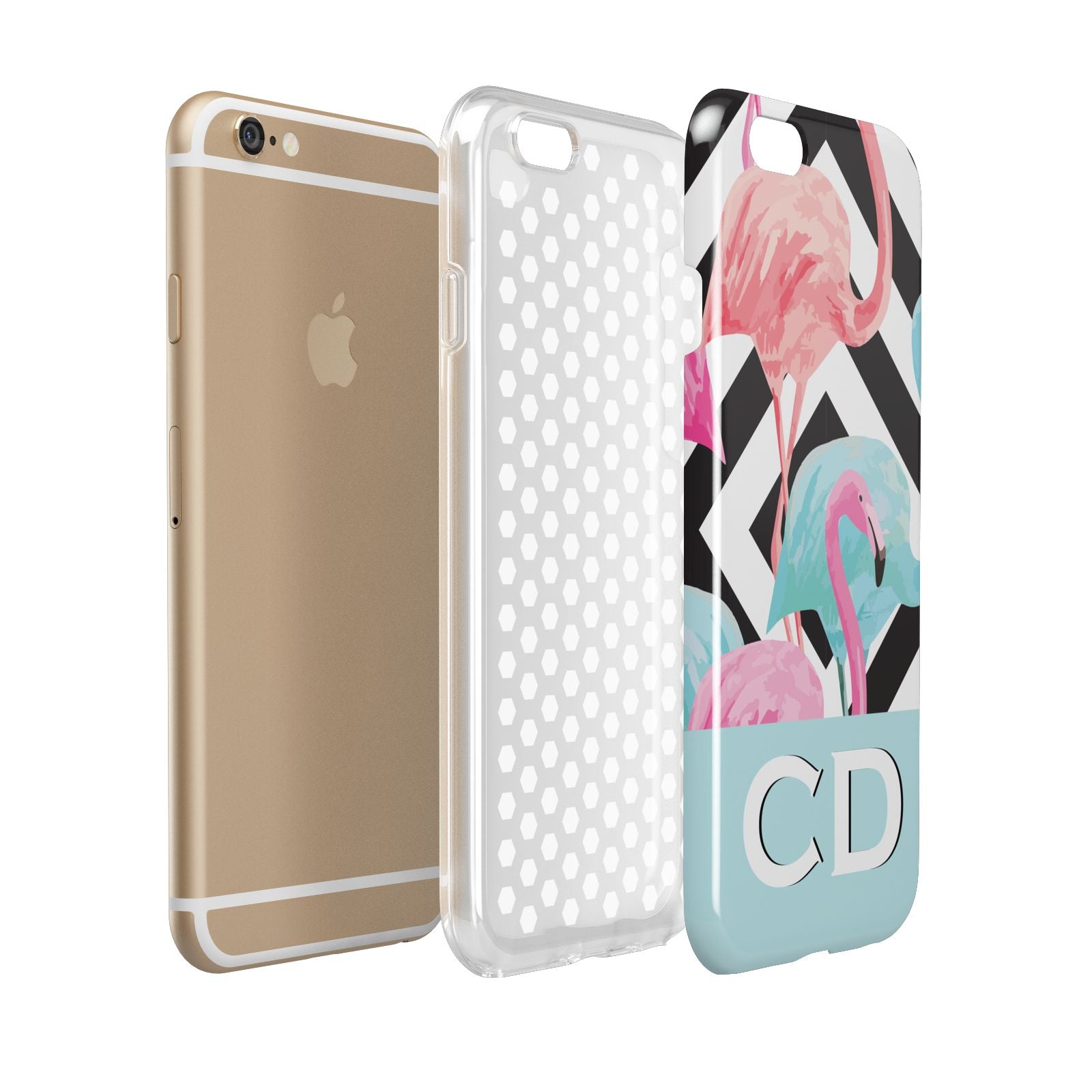 Blue Pink Flamingos Apple iPhone 6 3D Tough Case Expanded view