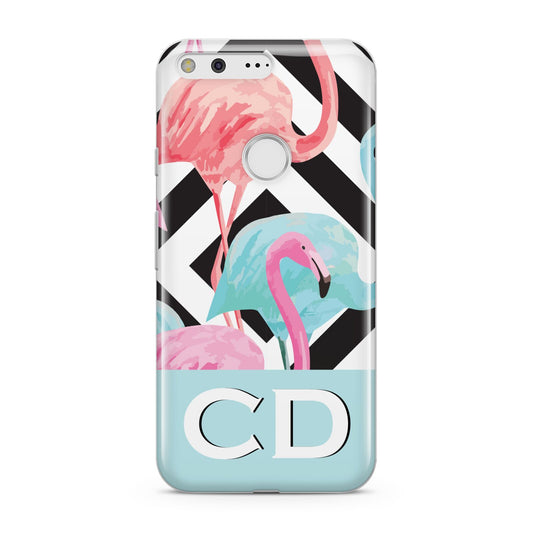 Blue Pink Flamingos Google Pixel Case