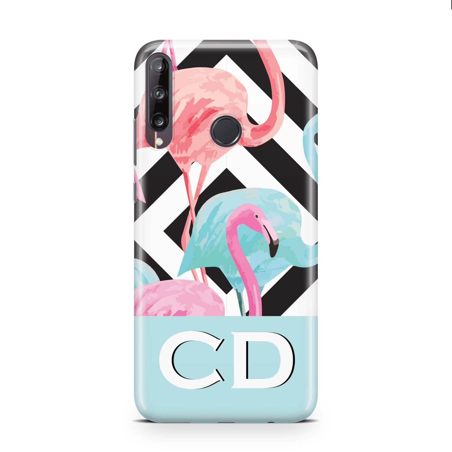 Blue Pink Flamingos Huawei P40 Lite E Phone Case