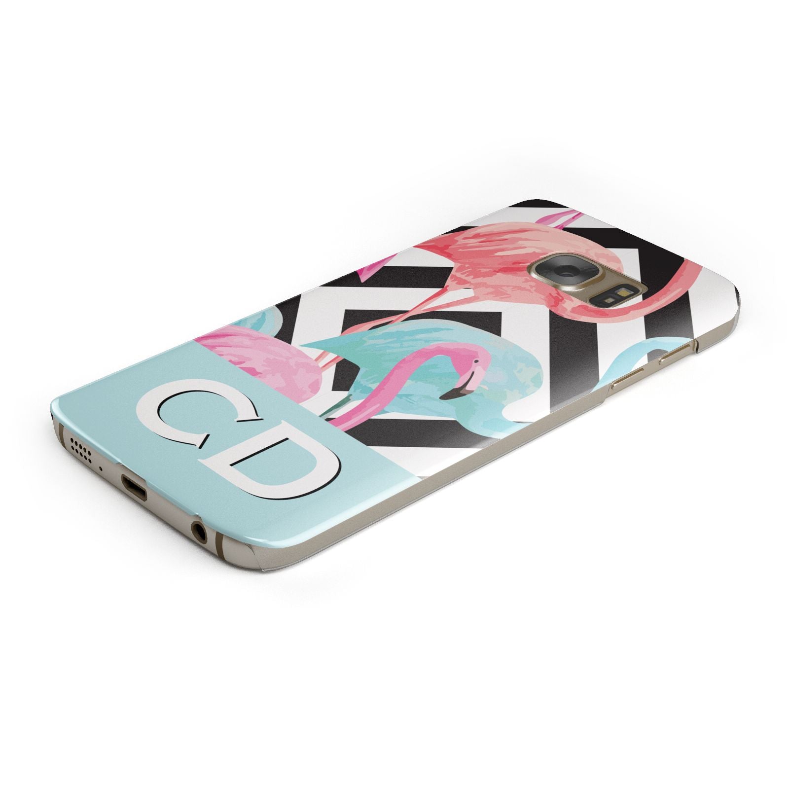 Blue Pink Flamingos Samsung Galaxy Case Bottom Cutout