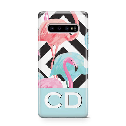 Blue Pink Flamingos Samsung Galaxy S10 Case