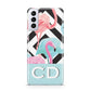 Blue Pink Flamingos Samsung S21 Plus Case