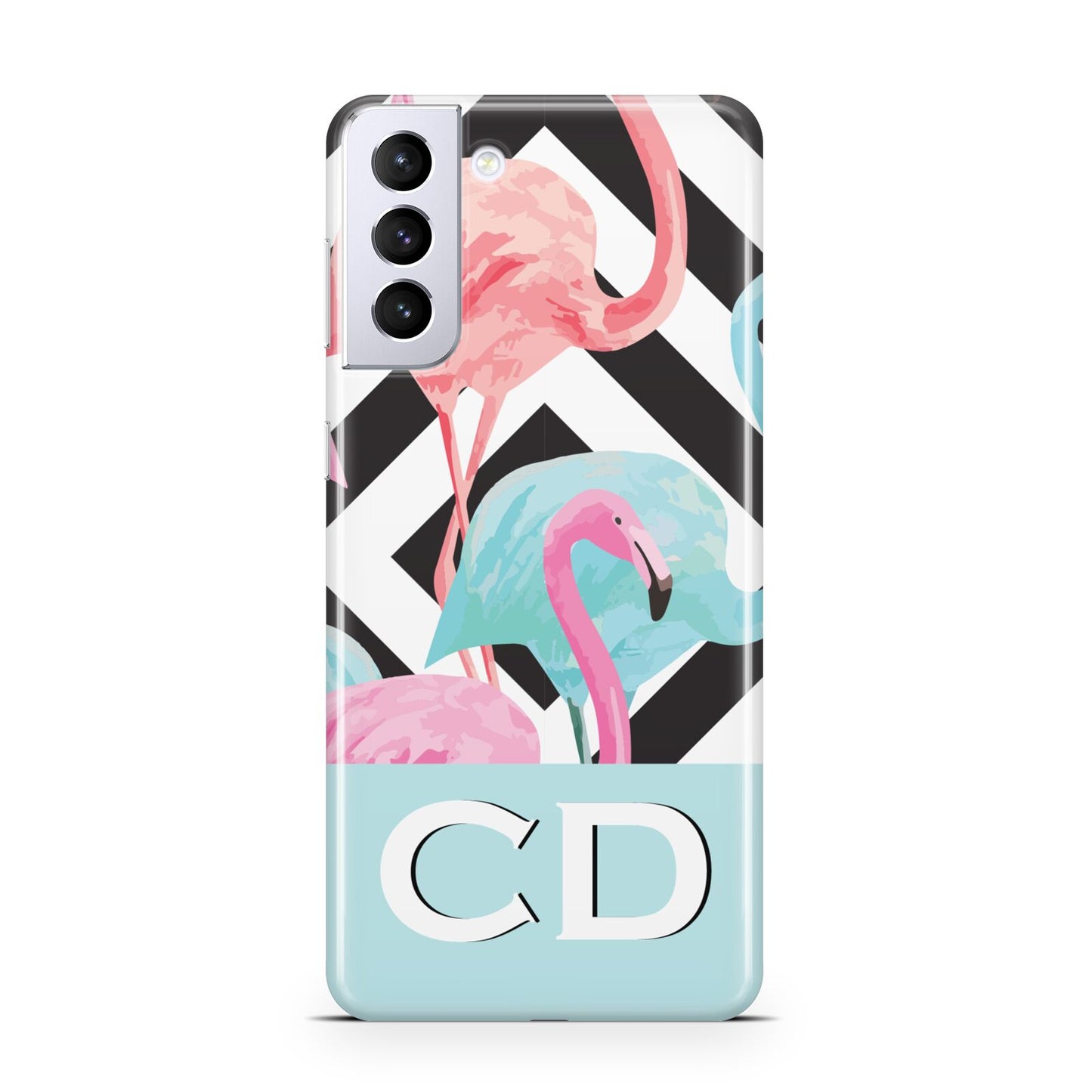 Blue Pink Flamingos Samsung S21 Plus Case