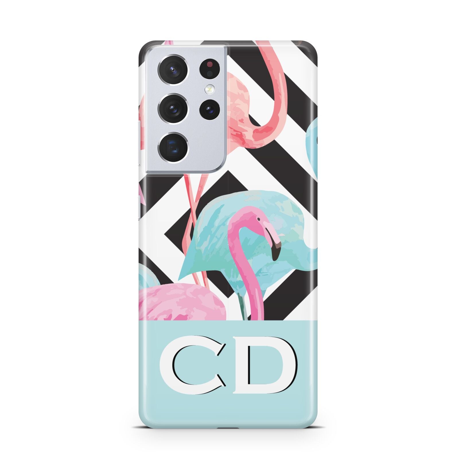 Blue Pink Flamingos Samsung S21 Ultra Case