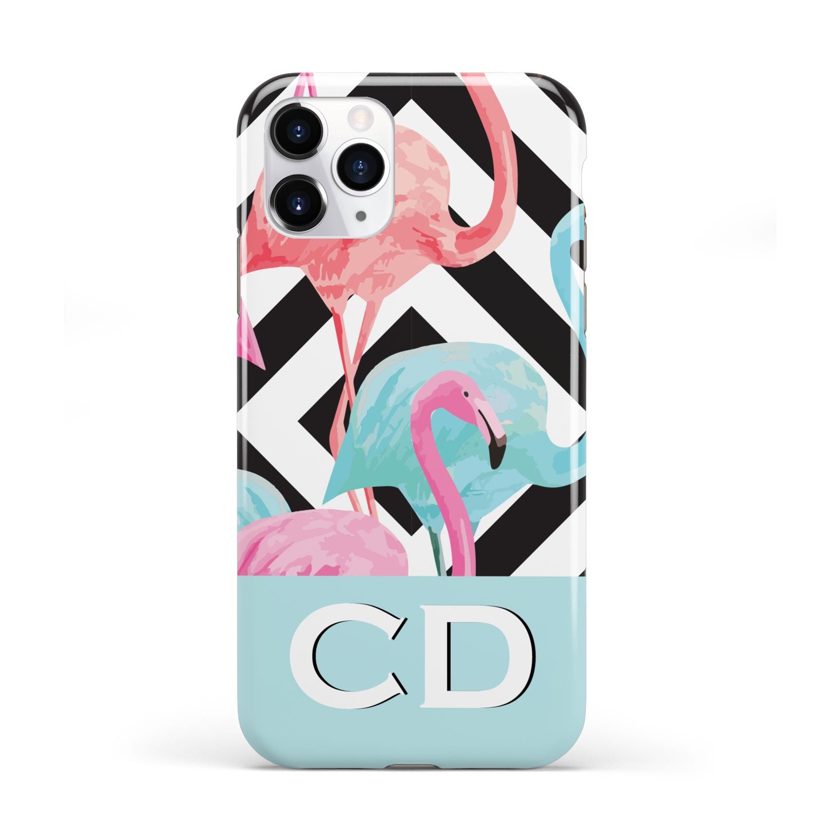 Blue Pink Flamingos iPhone 11 Pro 3D Tough Case