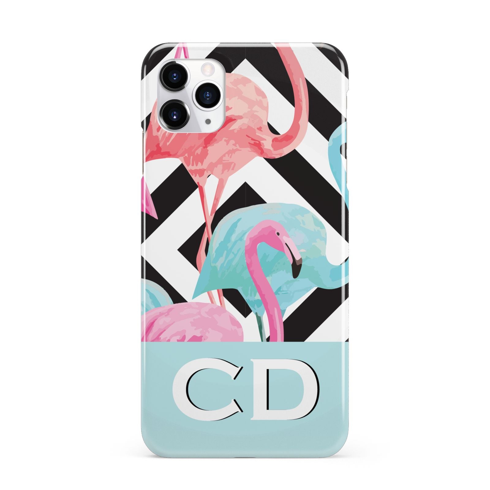 Blue Pink Flamingos iPhone 11 Pro Max 3D Snap Case