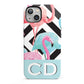 Blue Pink Flamingos iPhone 13 Full Wrap 3D Tough Case