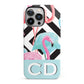 Blue Pink Flamingos iPhone 13 Pro Full Wrap 3D Tough Case