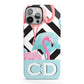 Blue Pink Flamingos iPhone 13 Pro Max Full Wrap 3D Tough Case