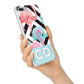 Blue Pink Flamingos iPhone 7 Plus Bumper Case on Silver iPhone Alternative Image