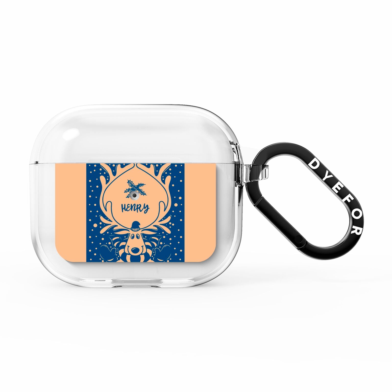 Blue Reindeer Personalised AirPods Clear Case 3rd Gen