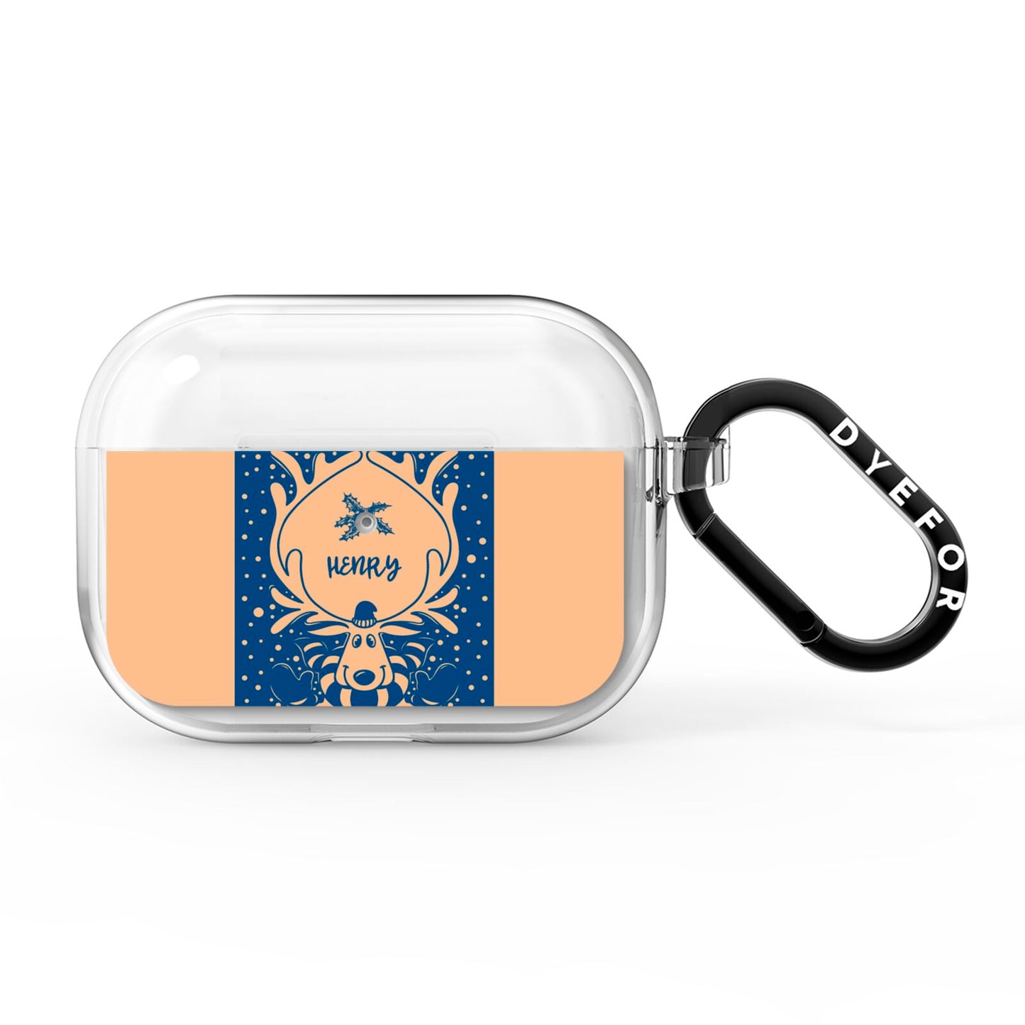 Blue Reindeer Personalised AirPods Pro Clear Case