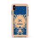 Blue Reindeer Personalised Apple iPhone Xs Max Impact Case Pink Edge on Black Phone