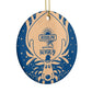 Blue Reindeer Personalised Circle Decoration Side Angle