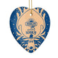 Blue Reindeer Personalised Heart Decoration Side Angle