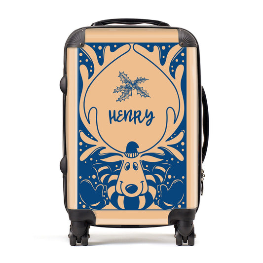 Blue Reindeer Personalised Suitcase