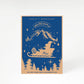 Blue Santas Sleigh Personalised A5 Greetings Card