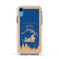 Blue Santas Sleigh Personalised Apple iPhone XR Impact Case White Edge on Blue Phone