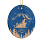 Blue Santas Sleigh Personalised Circle Decoration Side Angle