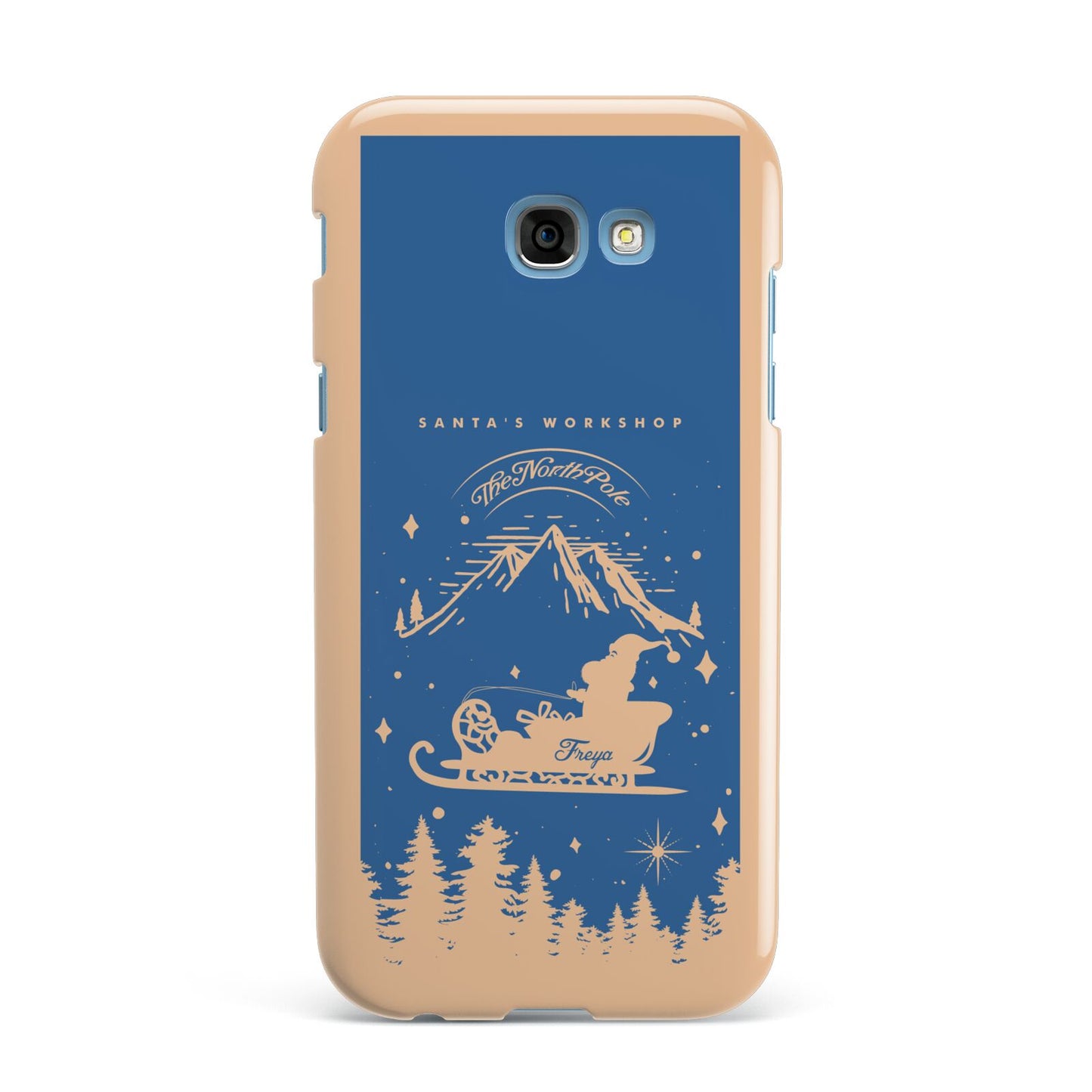 Blue Santas Sleigh Personalised Samsung Galaxy A7 2017 Case