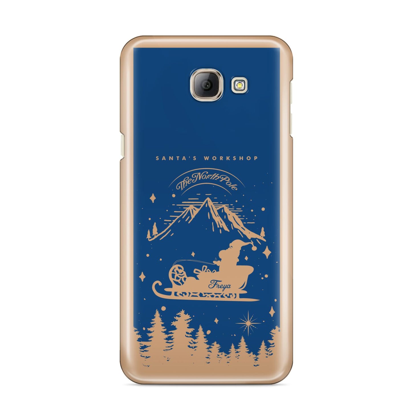 Blue Santas Sleigh Personalised Samsung Galaxy A8 2016 Case