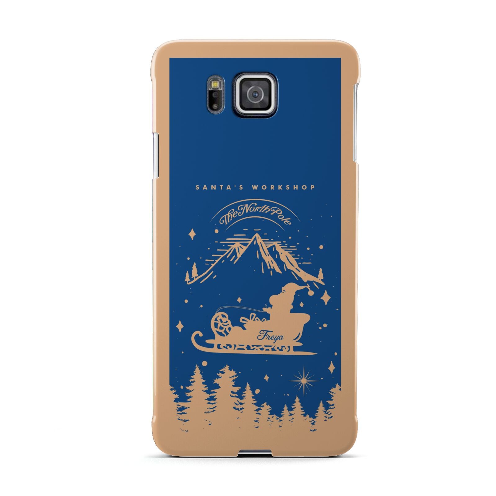 Blue Santas Sleigh Personalised Samsung Galaxy Alpha Case