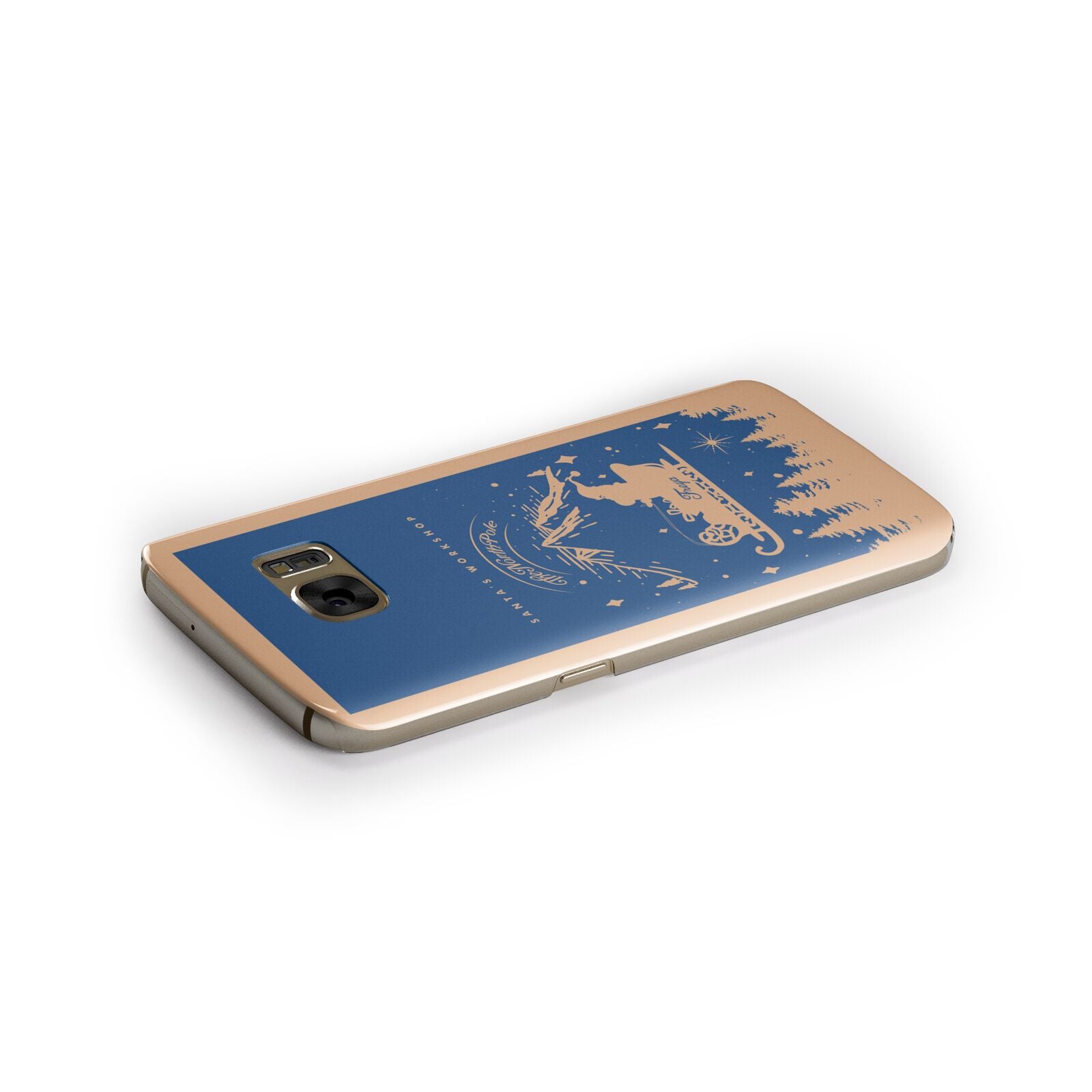 Blue Santas Sleigh Personalised Samsung Galaxy Case Side Close Up