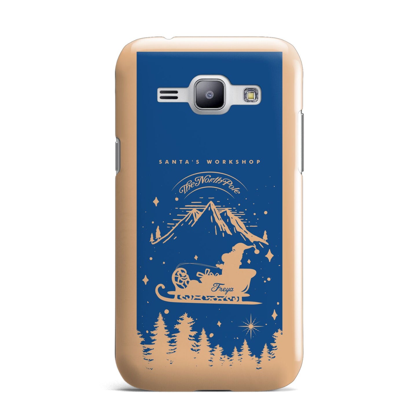 Blue Santas Sleigh Personalised Samsung Galaxy J1 2015 Case