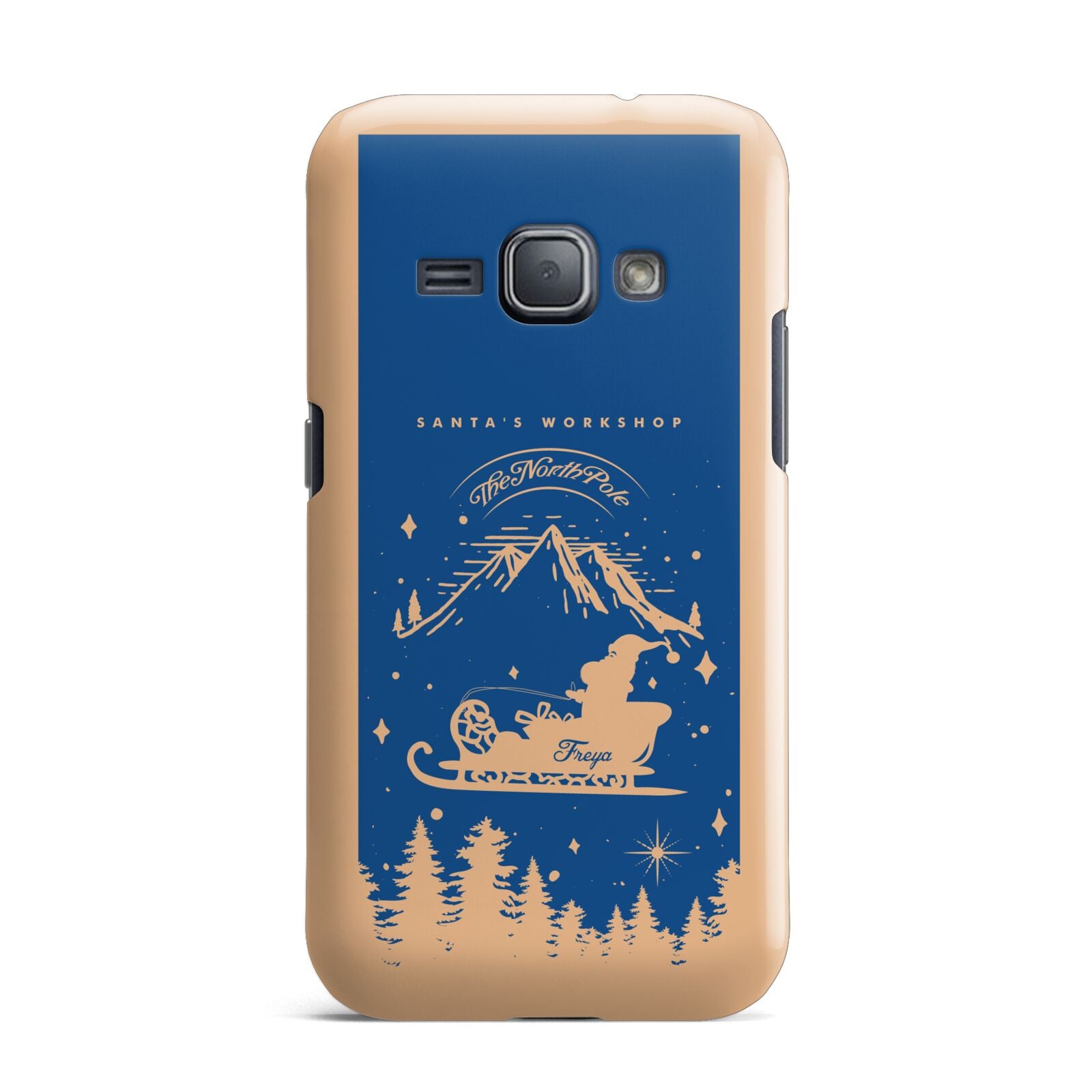 Blue Santas Sleigh Personalised Samsung Galaxy J1 2016 Case