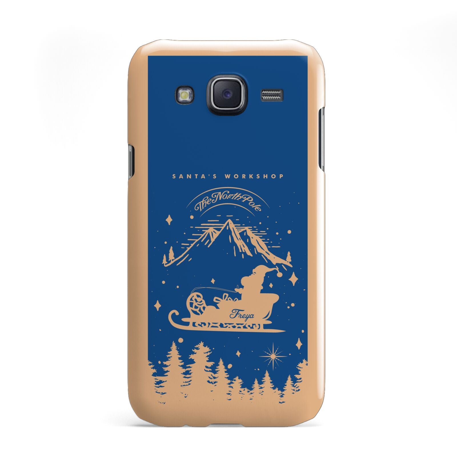 Blue Santas Sleigh Personalised Samsung Galaxy J5 Case