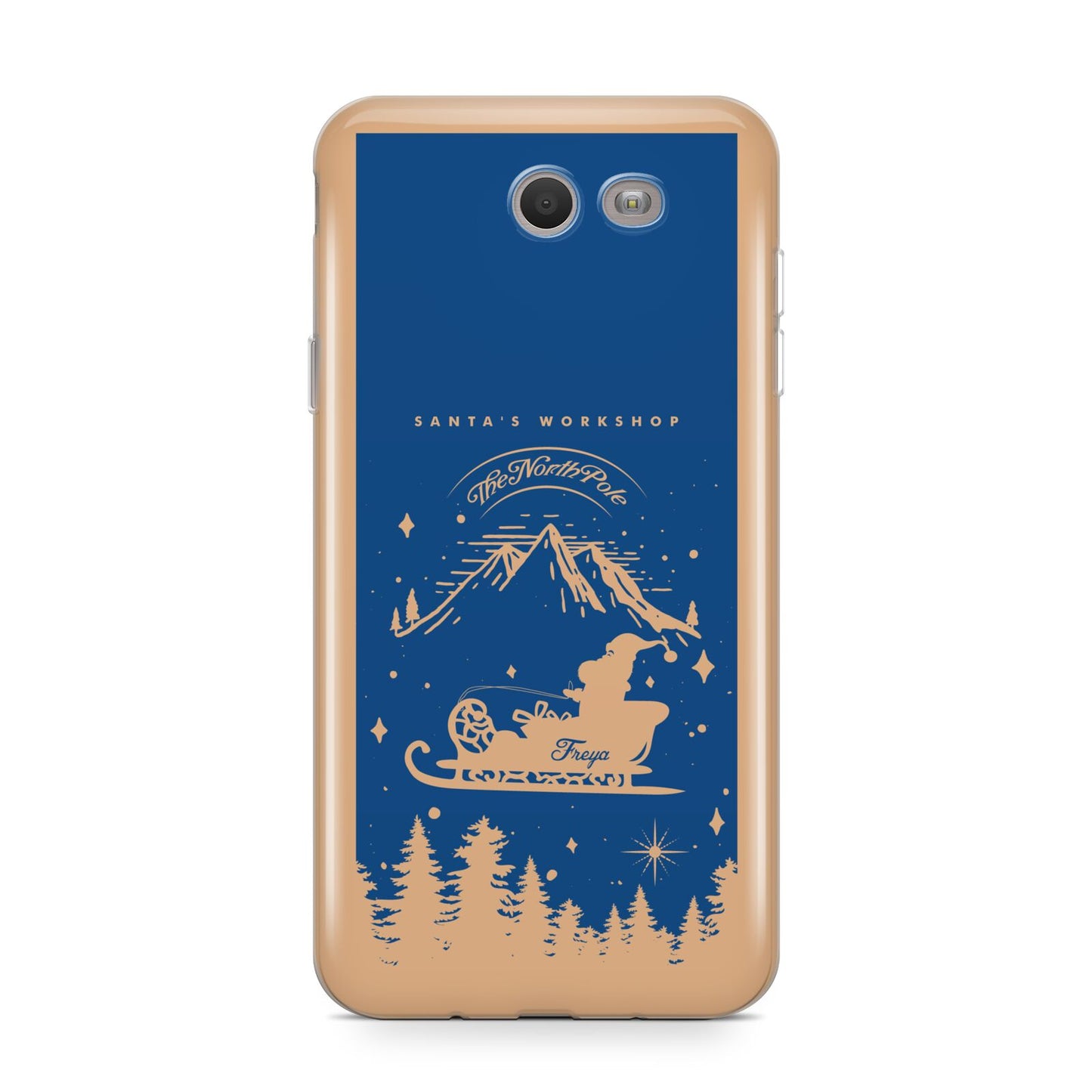 Blue Santas Sleigh Personalised Samsung Galaxy J7 2017 Case
