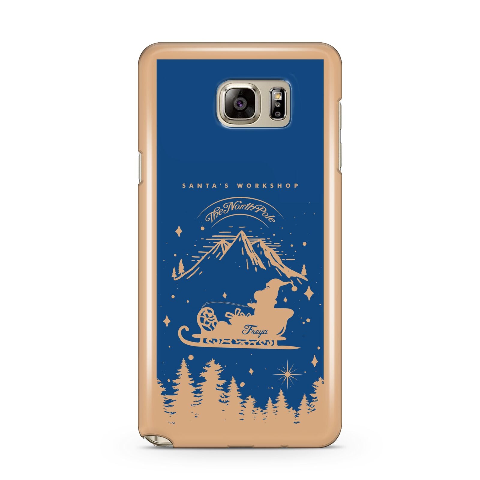 Blue Santas Sleigh Personalised Samsung Galaxy Note 5 Case