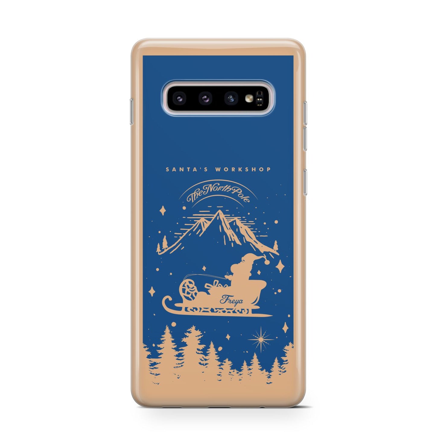 Blue Santas Sleigh Personalised Samsung Galaxy S10 Case